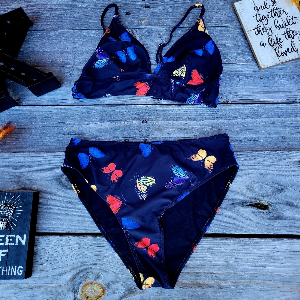 Two Piece Butterfly 🦋 Print Highwaist